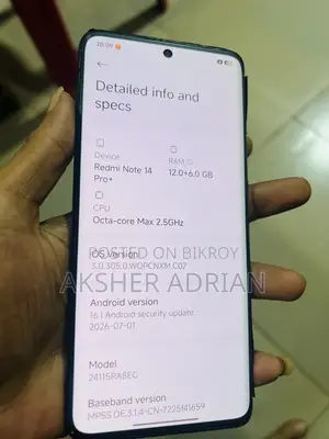 Xiaomi Redmi Note 14 Pro+ 5G 512 GB Black