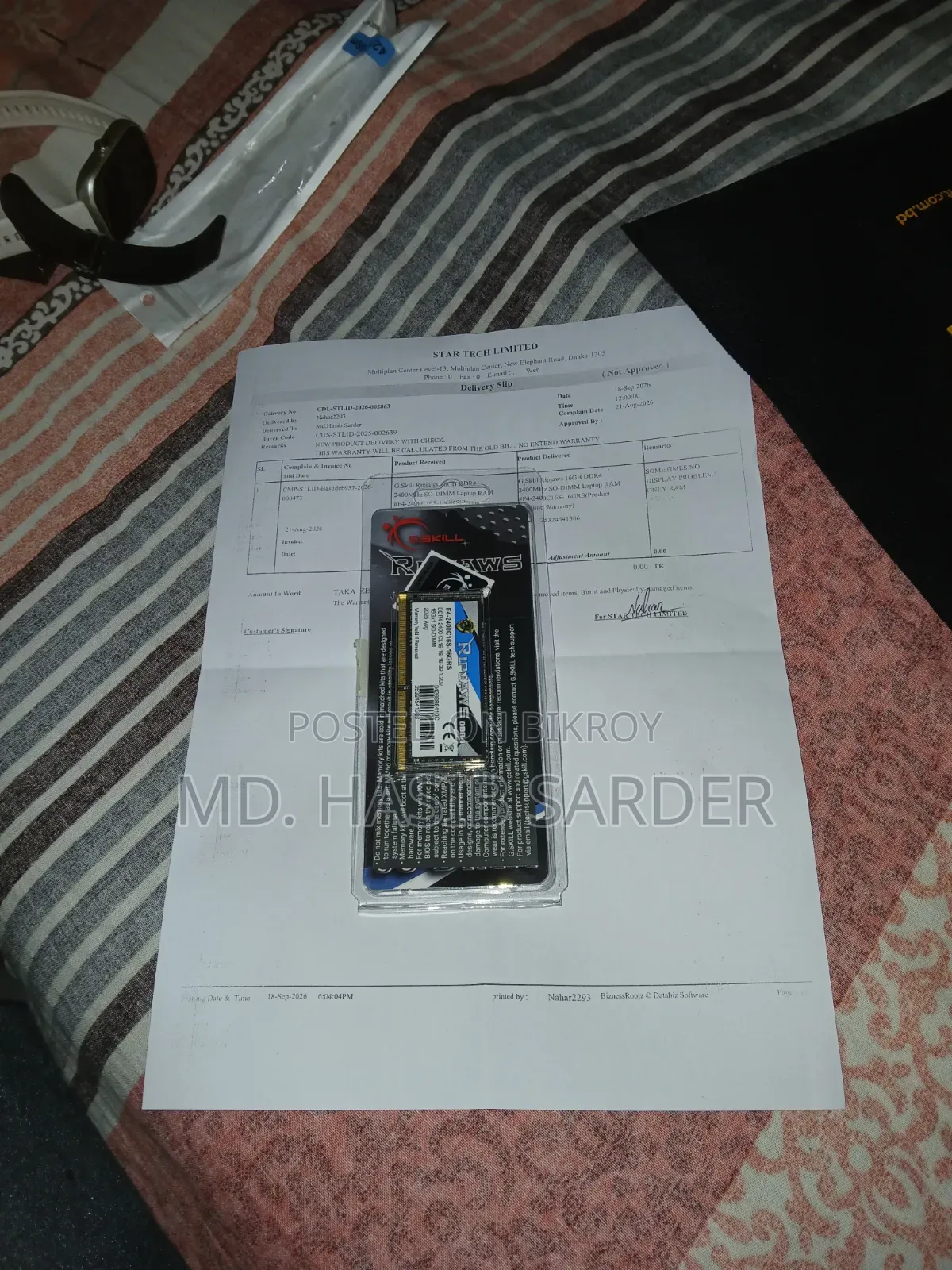 Ram Ddr4 g.skill Ripjaws 16gb