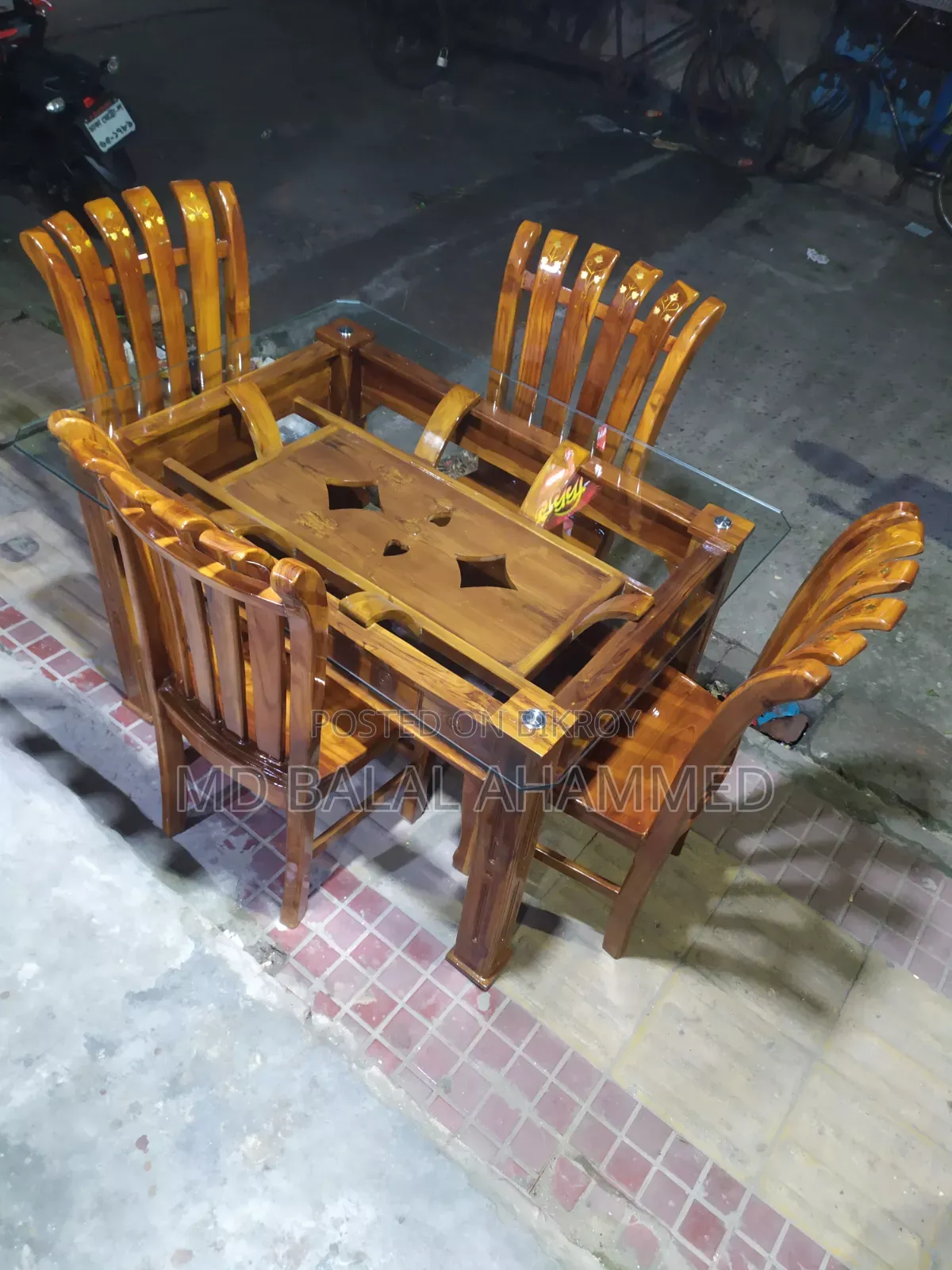 Original Chittagong Teak Wood 4-Chair Dining Table (Brand New)