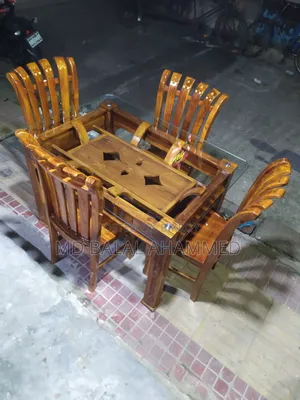 Original Chittagong Teak Wood 4-Chair Dining Table (Brand New)