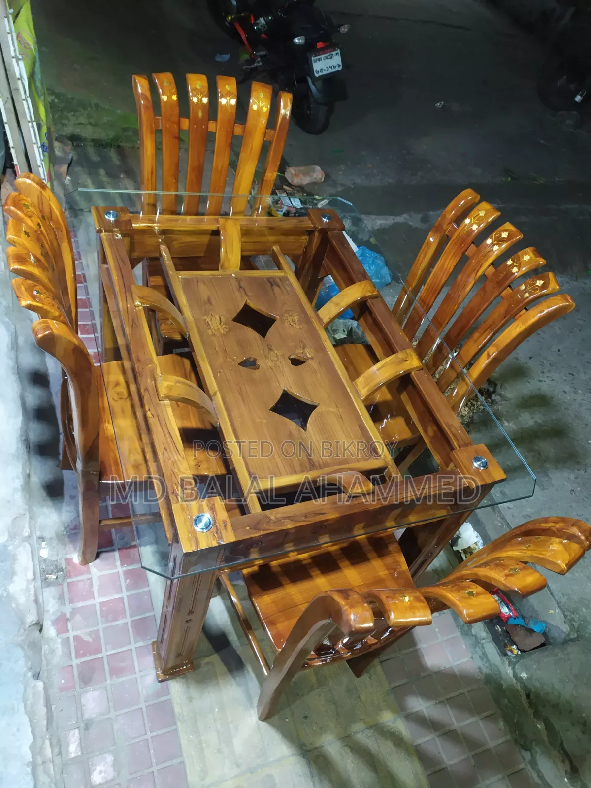Original Chittagong Teak Wood 4-Chair Dining Table (Brand New)