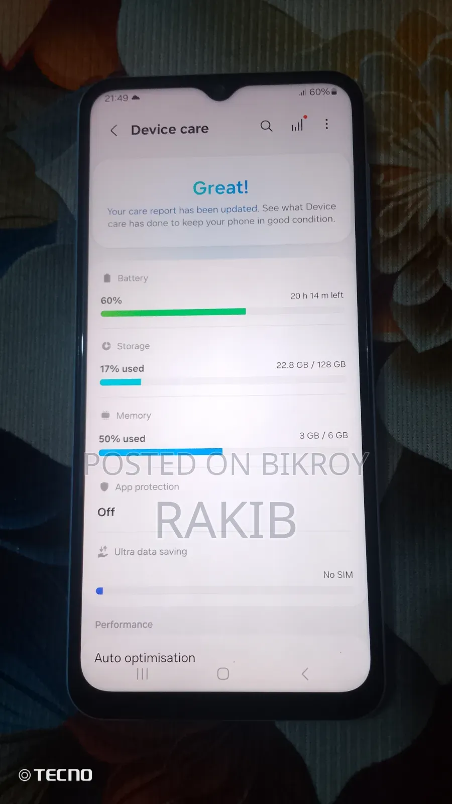 স্যামসাং গ্যালাক্সি এ২৩ ১২৮ জিবি সাদা