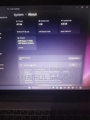 Laptop Lenovo G580 8GB AMD Ryzen 3 SSD 500GB