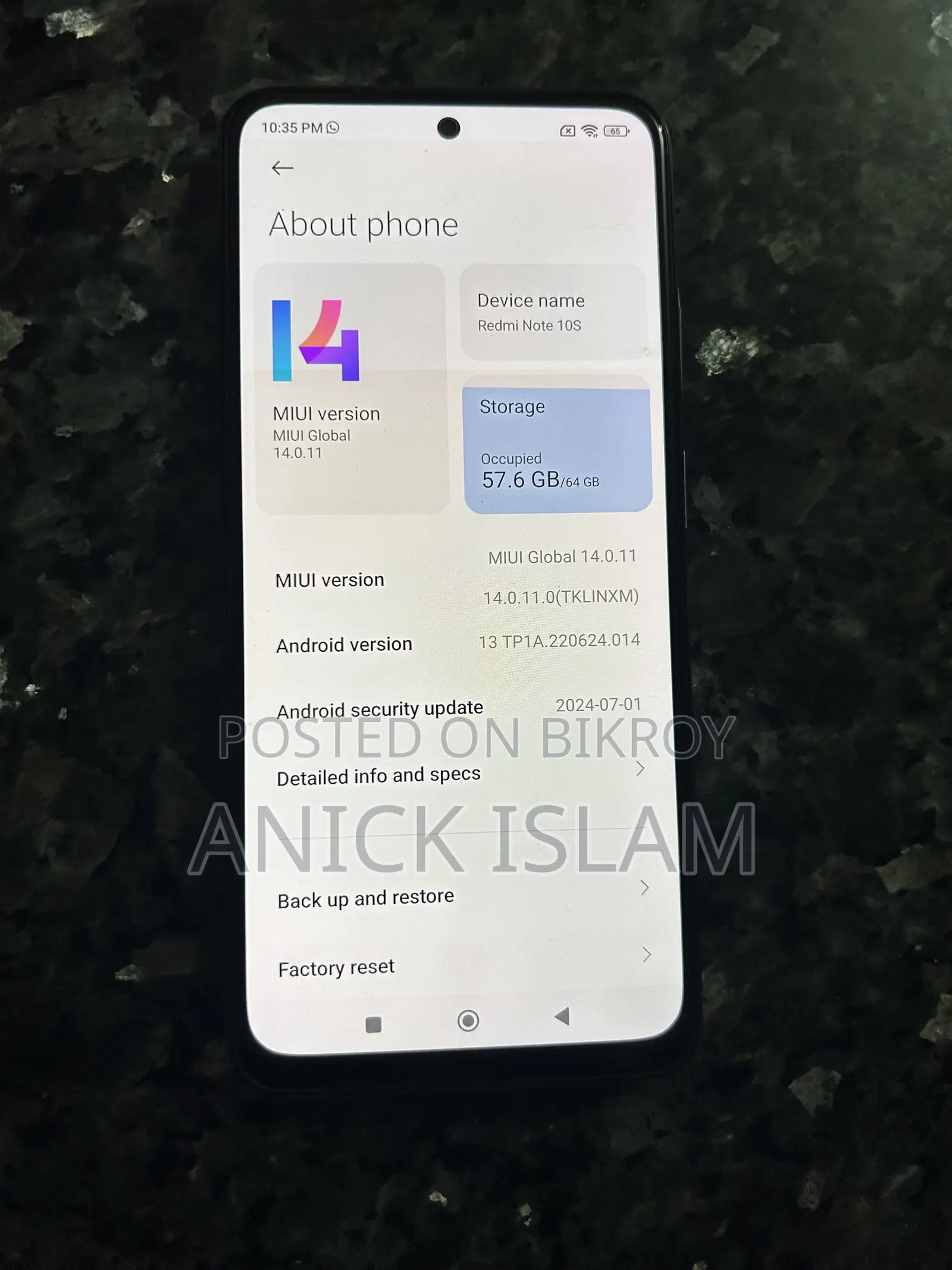 Xiaomi Redmi Note 10S 64 GB White