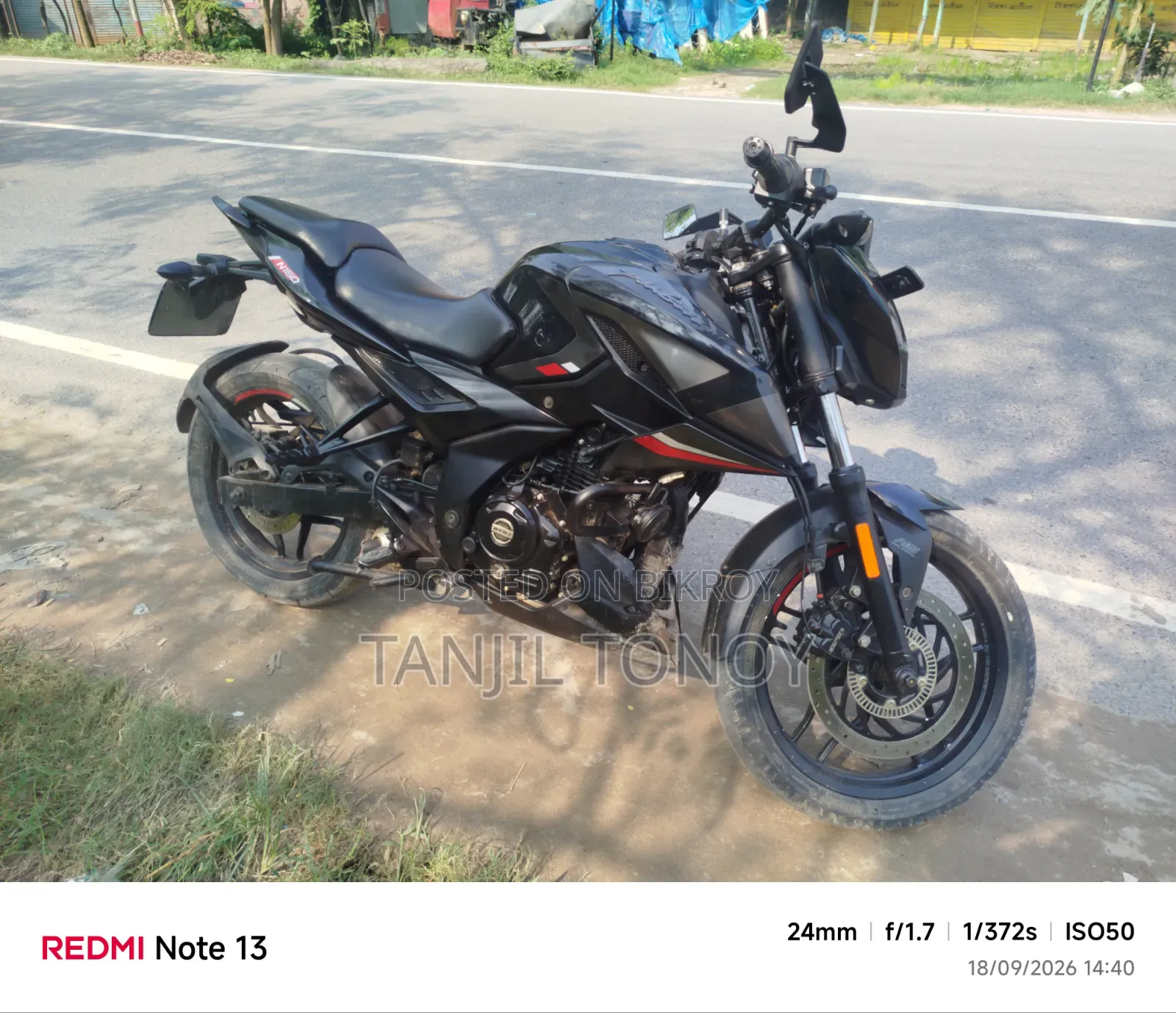 বাজাজ পালসার এন১৬০ ২০২৪ ব্ল্যাক