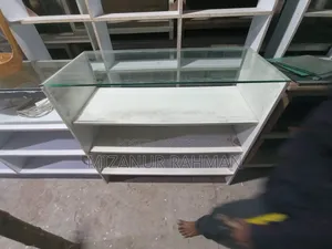 Old new racks, tables, almirahs, counters are available.
