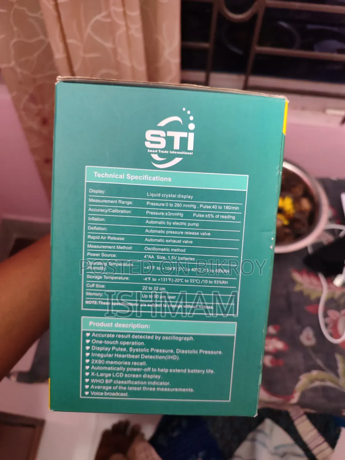 STI Digital LED Blood Pressure Meter Voice