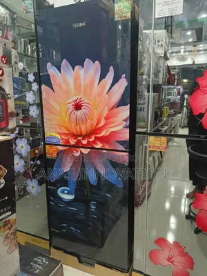 Vision 240 Liter Glass Door Refrigerator Water DO Daisy Bottom Mount