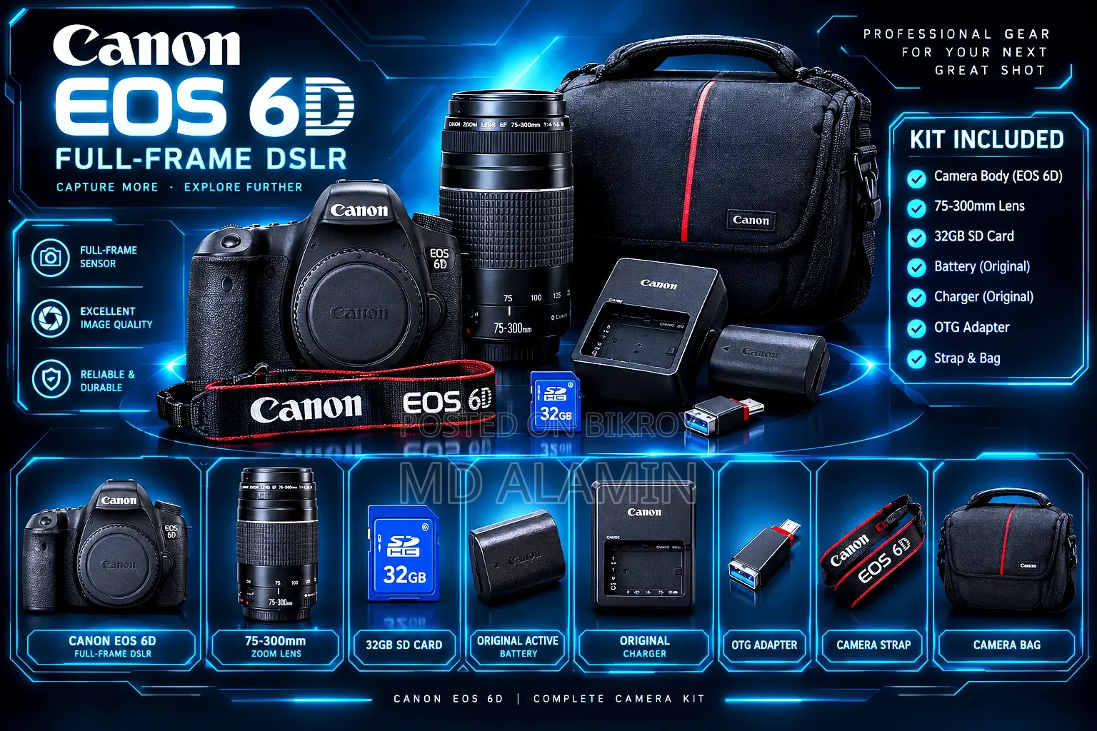 Canon 6d 75/300 Lens Full Setup