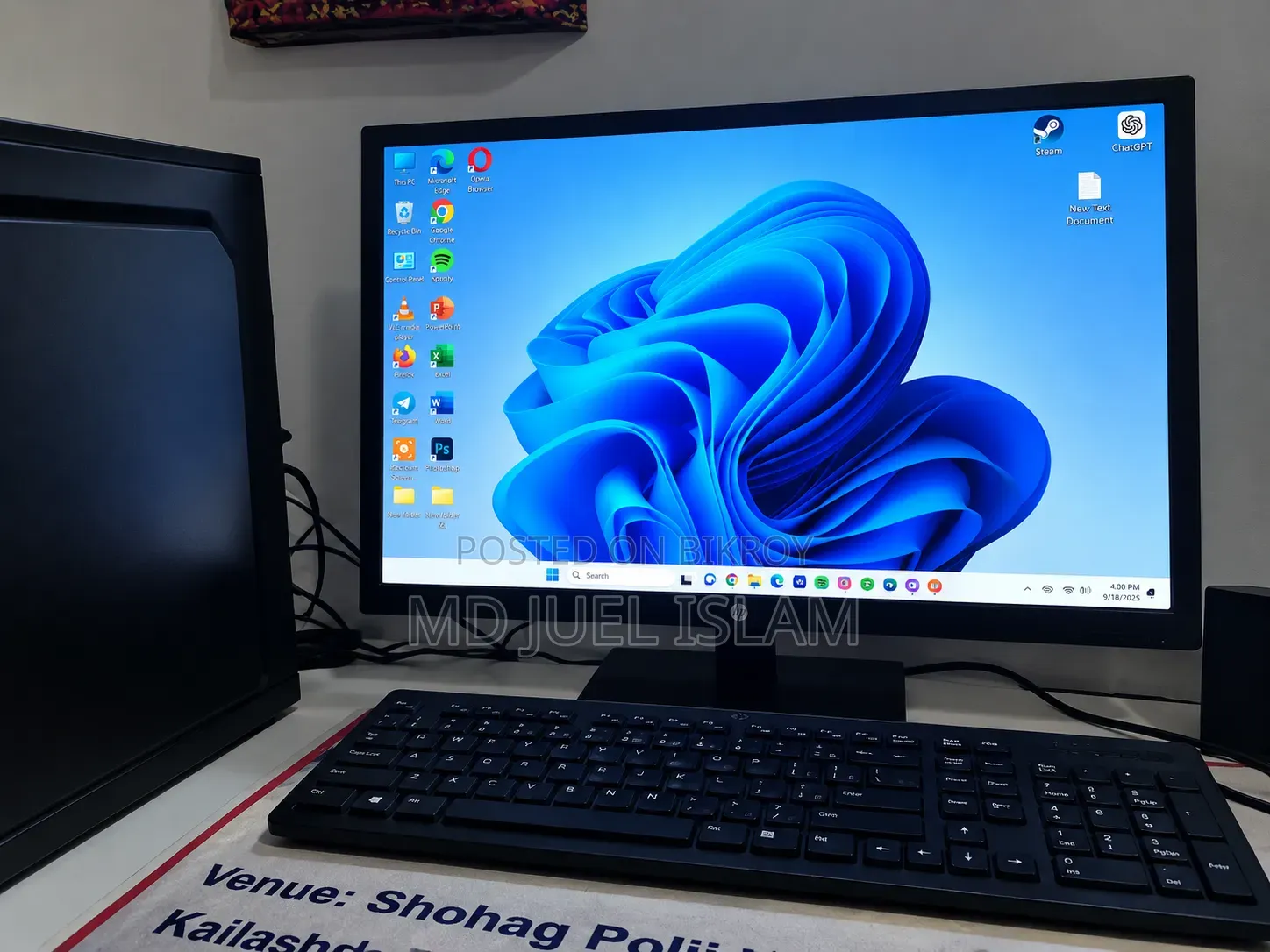 Desktop Computer 4GB Intel Core i3 SSD 512GB