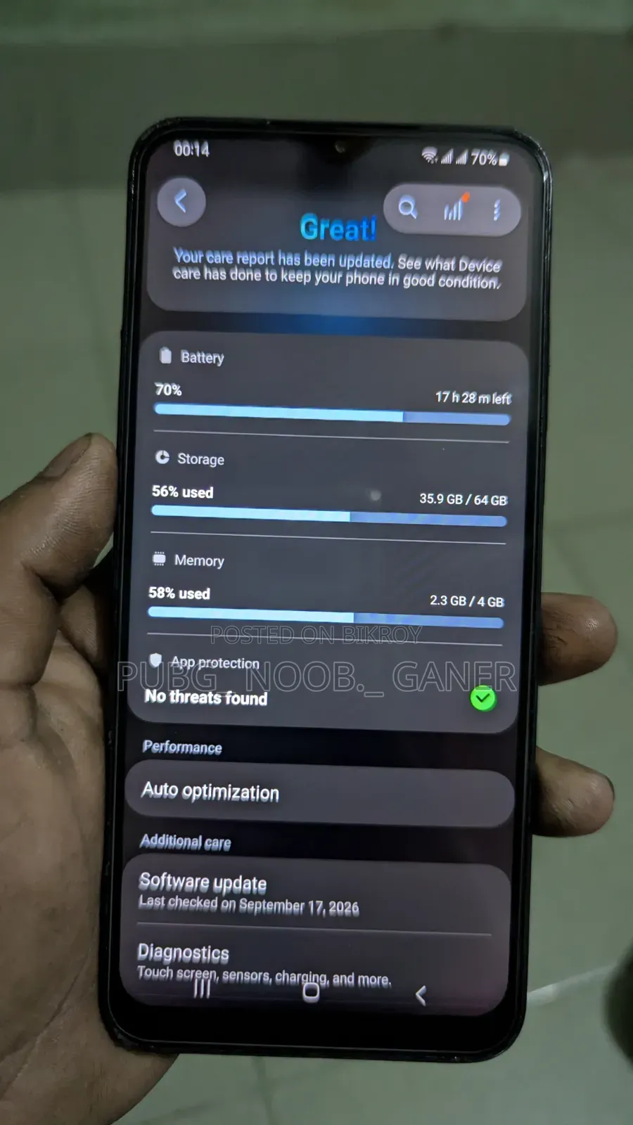 স্যামসাং গ্যালাক্সি এ২২ ৫জি ৬৪ জিবি কালো