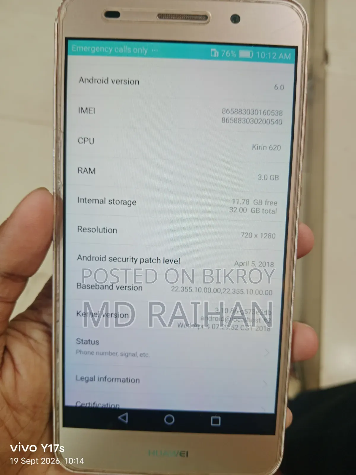 Huawei Y6 32 GB Gold