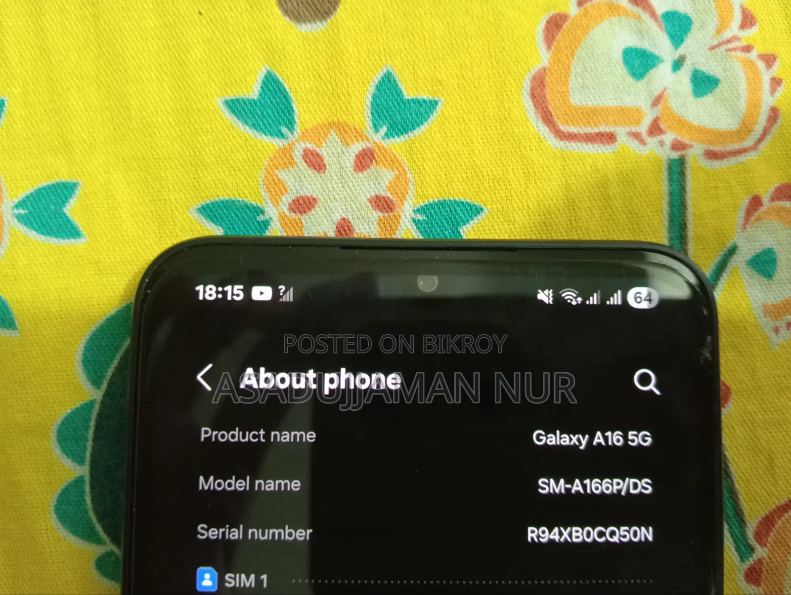 স্যামসাং গ্যালাক্সি এ১৬ ৫জি ২৫৬ জিবি নীল