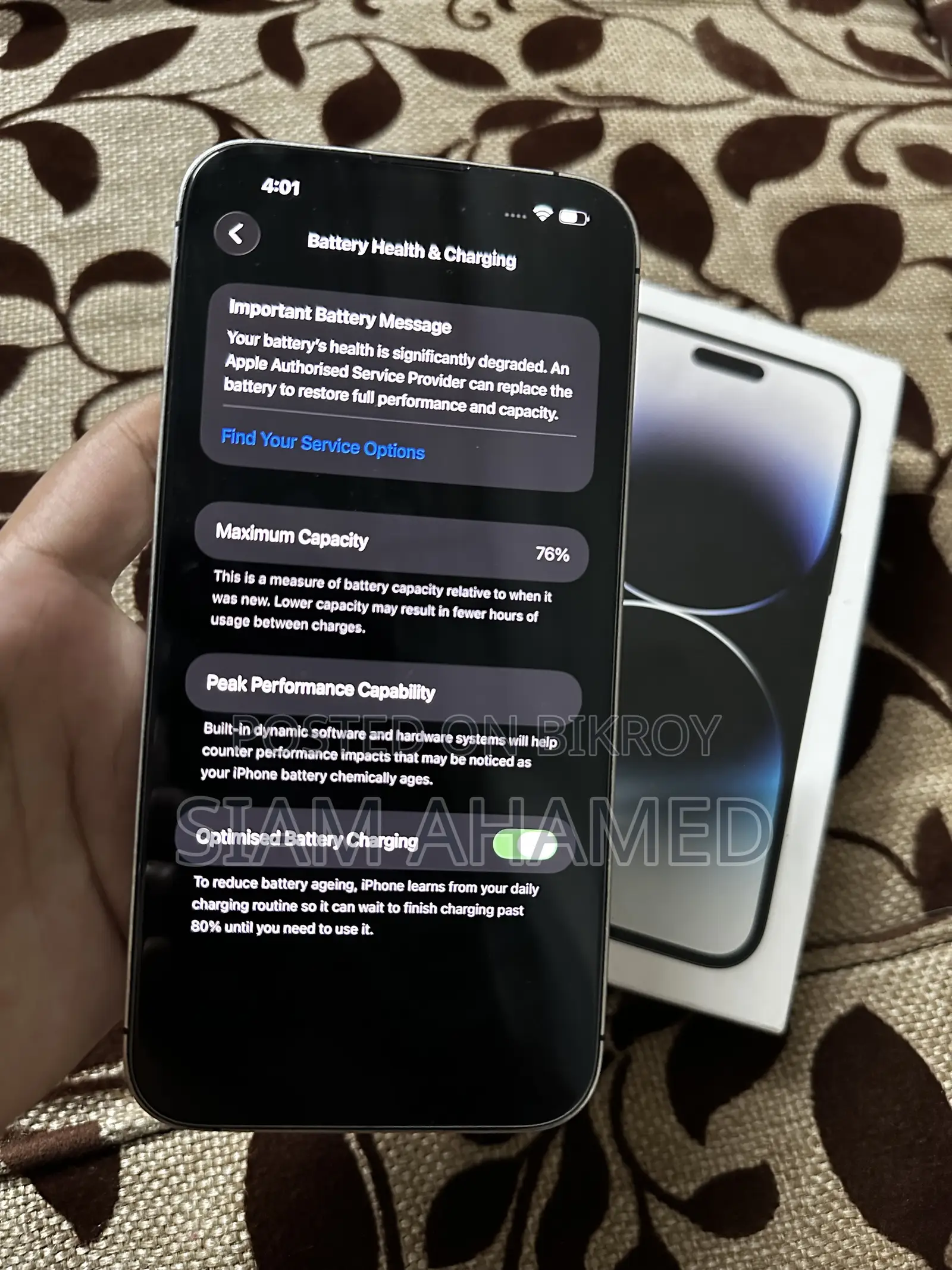 অ্যাপল আইফোন ১৪ প্রো ম্যাক্স ১২৮ জিবি কালো