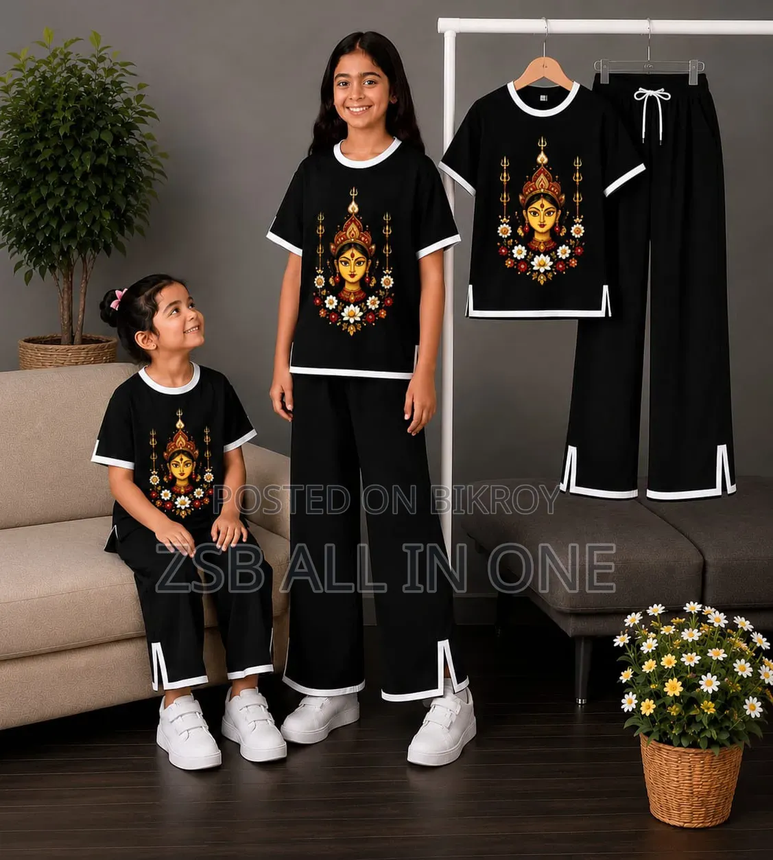Kids Puja Tshirt and Pant Set
