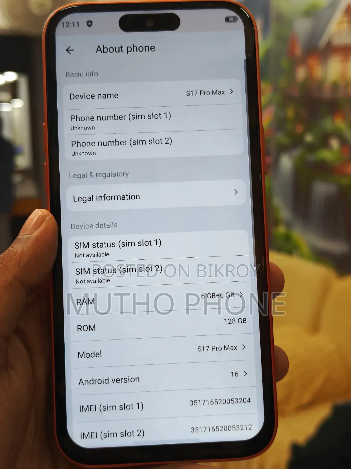 New Mobile Phone 128 GB Orange