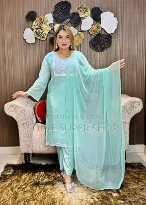 প্রিমিয়াম জর্জেট কারচুপি ওয়ার্ক ফোর পিস