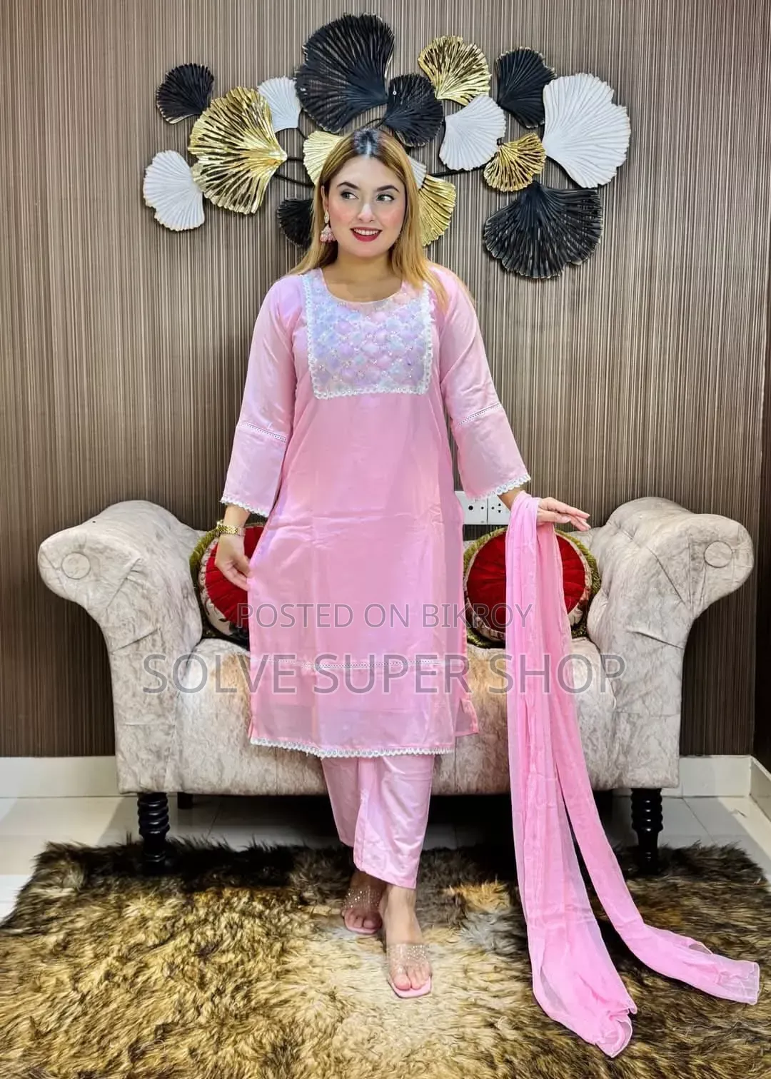 প্রিমিয়াম জর্জেট কারচুপি ওয়ার্ক ফোর পিস