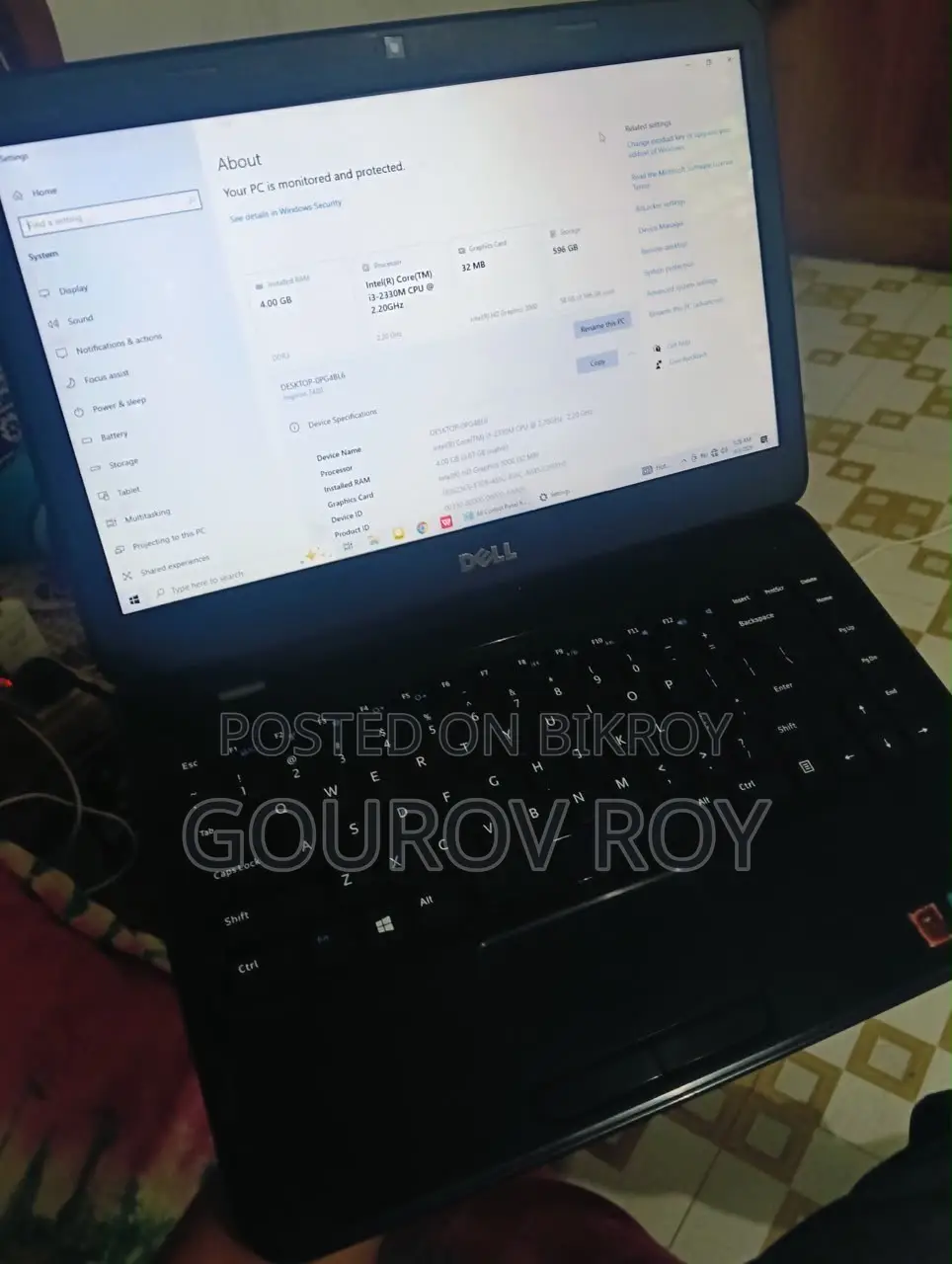 Laptop Dell Inspiron 15 4GB Intel Core i3 HDD 512GB