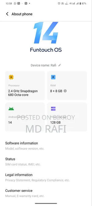 Vivo Y35 128 GB Blue