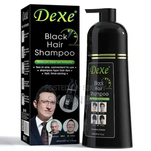 Dexe Black Hair Color Pump Dye Shampoo (200ml) U.K