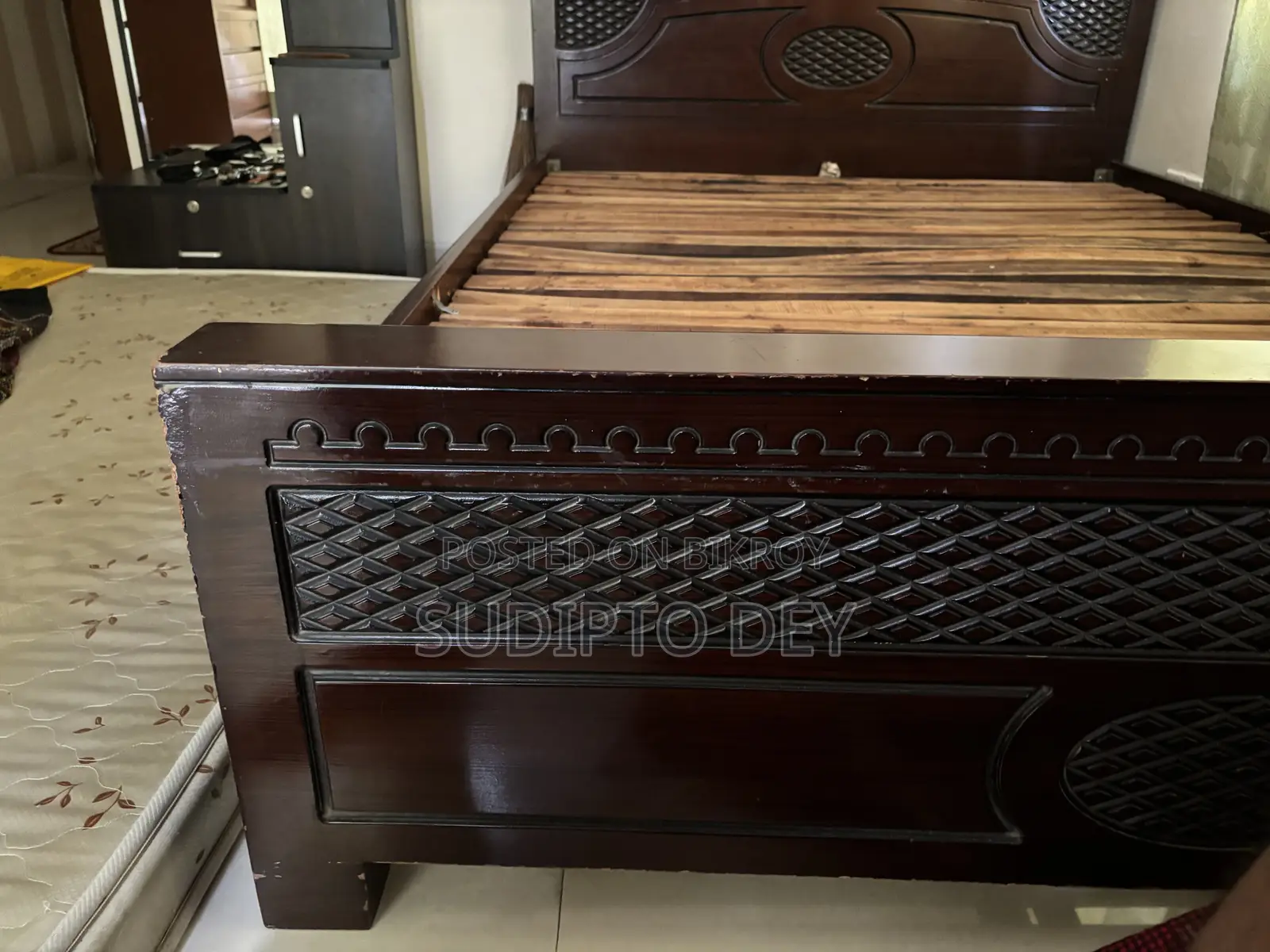 Solid Malaysian Double Bed / Khat (5' X 7') - Good Condition