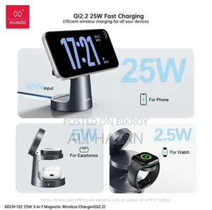 XUNDD Qi2.2 25W 3-in-1 Magnetic Wireless Charger