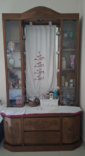 Wooden Dressing Table With Side Showcase Unit