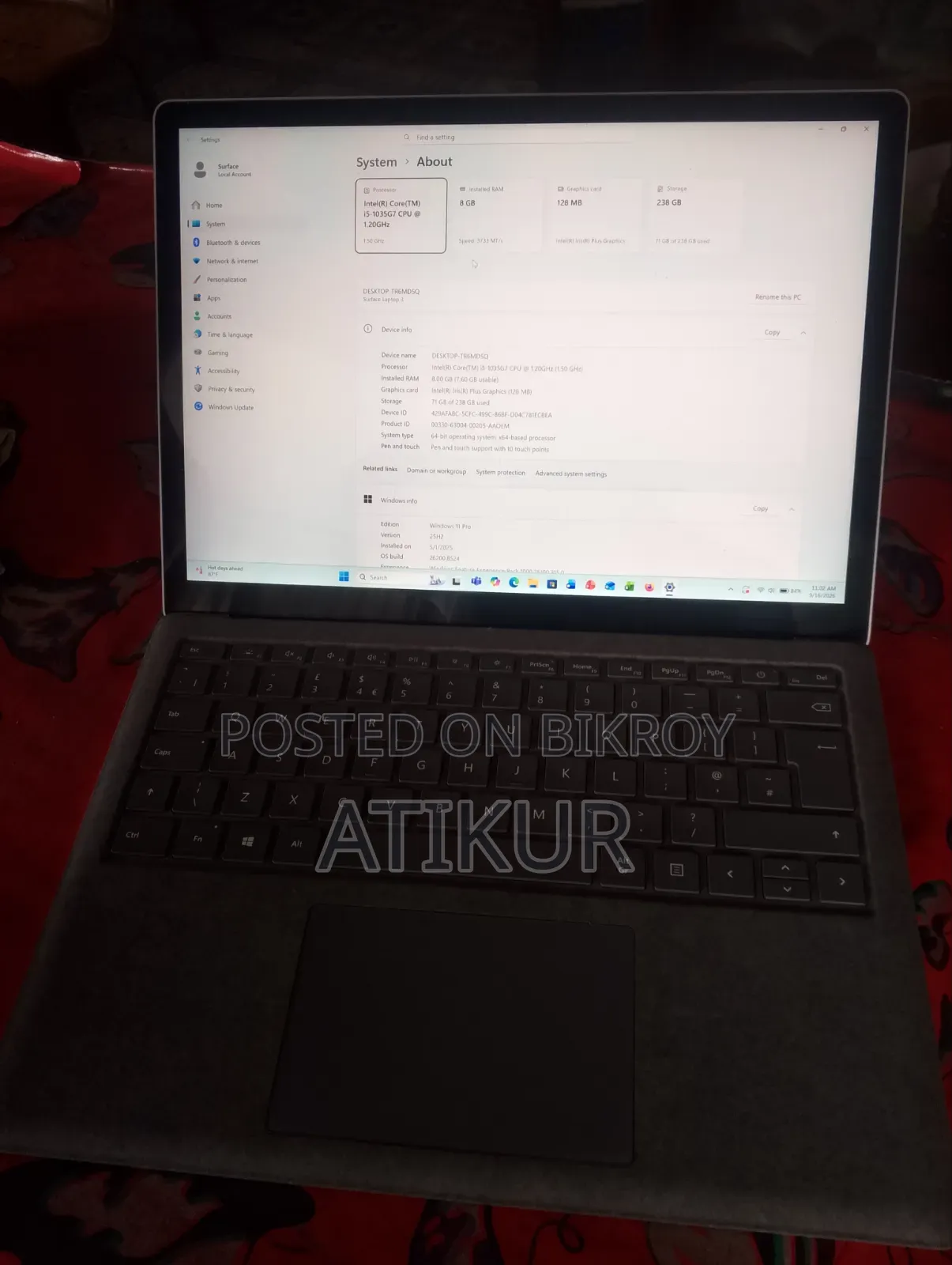Laptop Microsoft Surface Book 3 8GB Intel Core i5 SSD 256GB