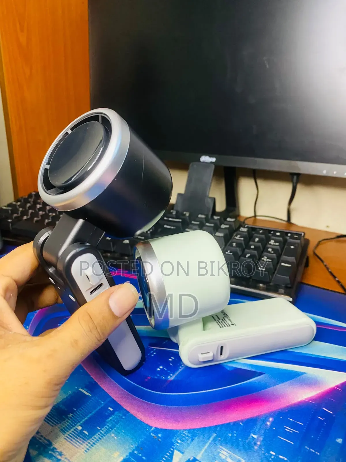 Digital Neck Fan 5 Speed USB Rechargeable Display