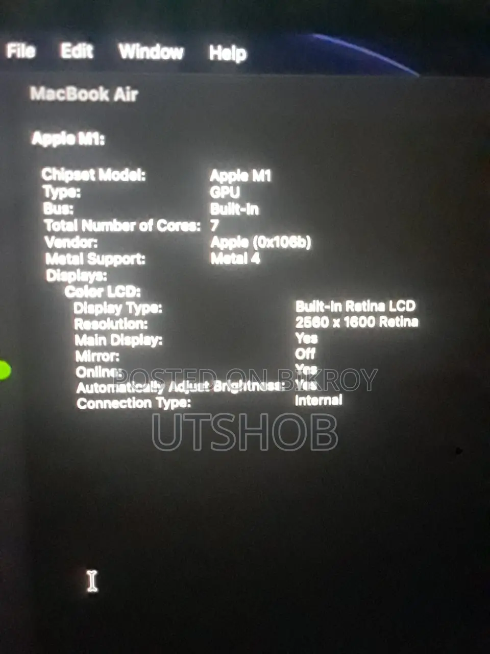 Laptop Apple MacBook Air 2020 M1 8GB Apple M1 SSD 256GB
