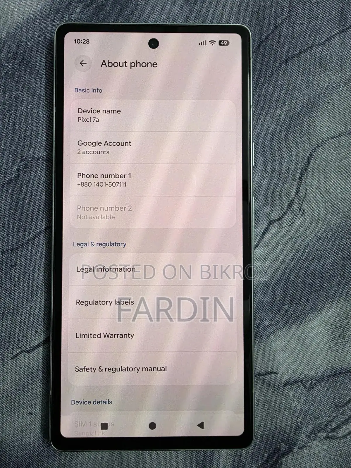 Google Pixel 7a 128 GB White
