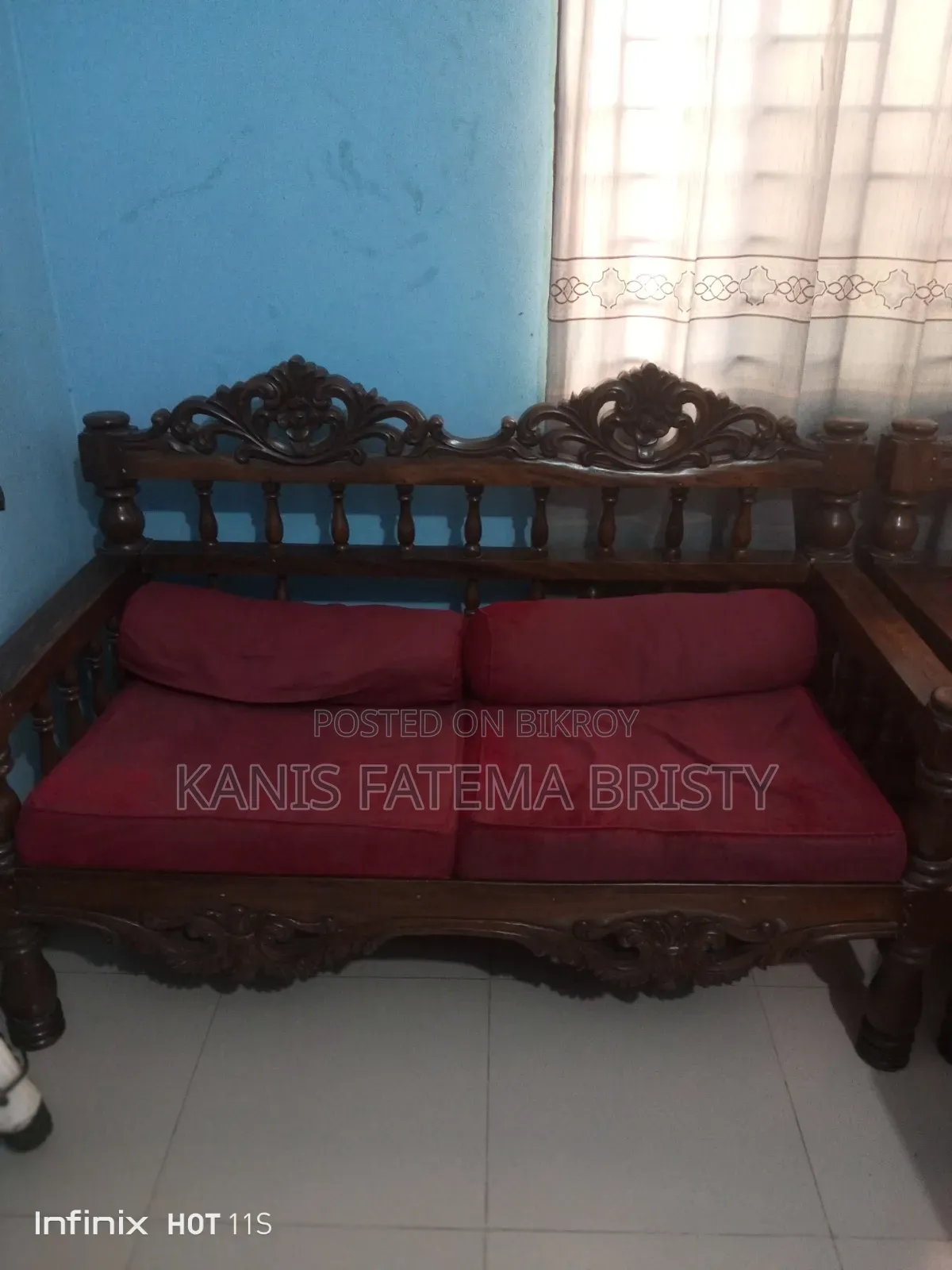 Teak Wood Sofa Set 2+2+2 Seat With Tea Table