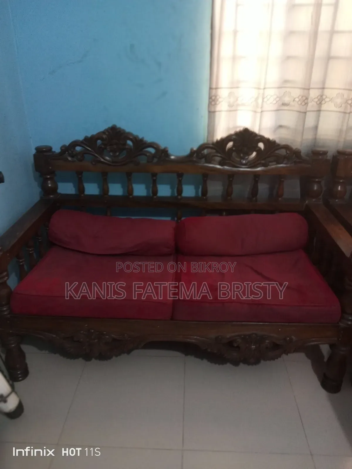 Teak Wood Sofa Set 2+2+2 Seat With Tea Table