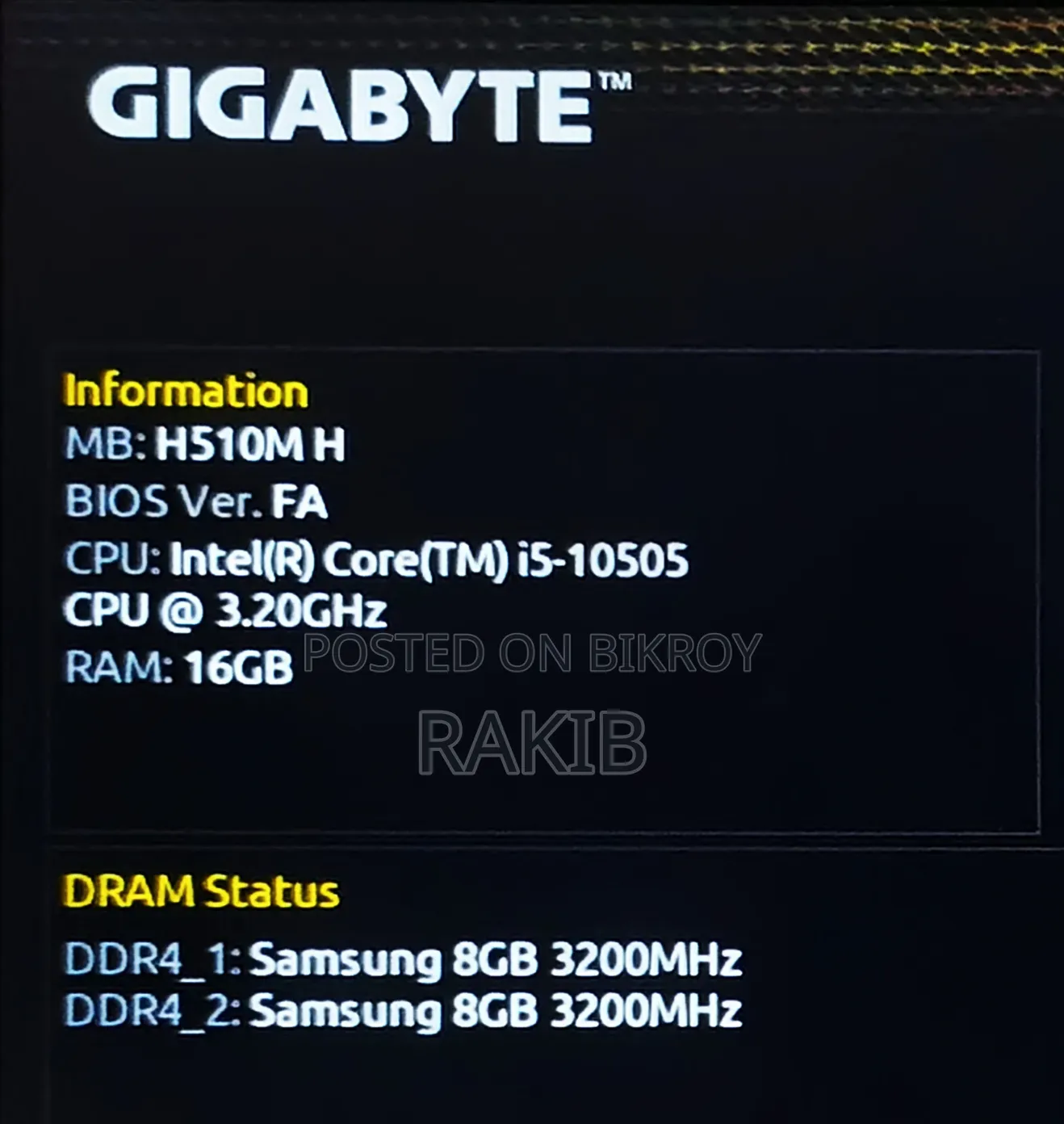 Samsung DDR4 8GB 3200 MHz Desktop RAM 2 Sticks
