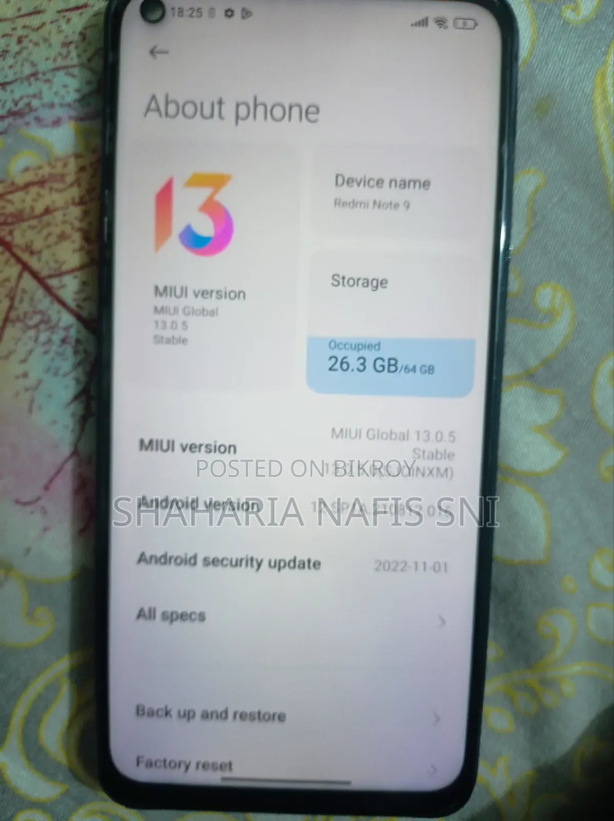 শাওমি রেডমি নোট ৯ ৬৪ জিবি গ্রাফাইট