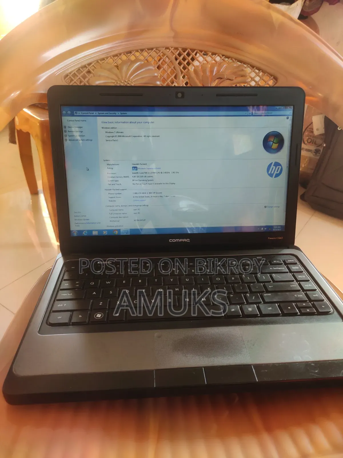 Laptop HP Compaq Presario CQ43 4GB Intel Pentium SSD 512GB