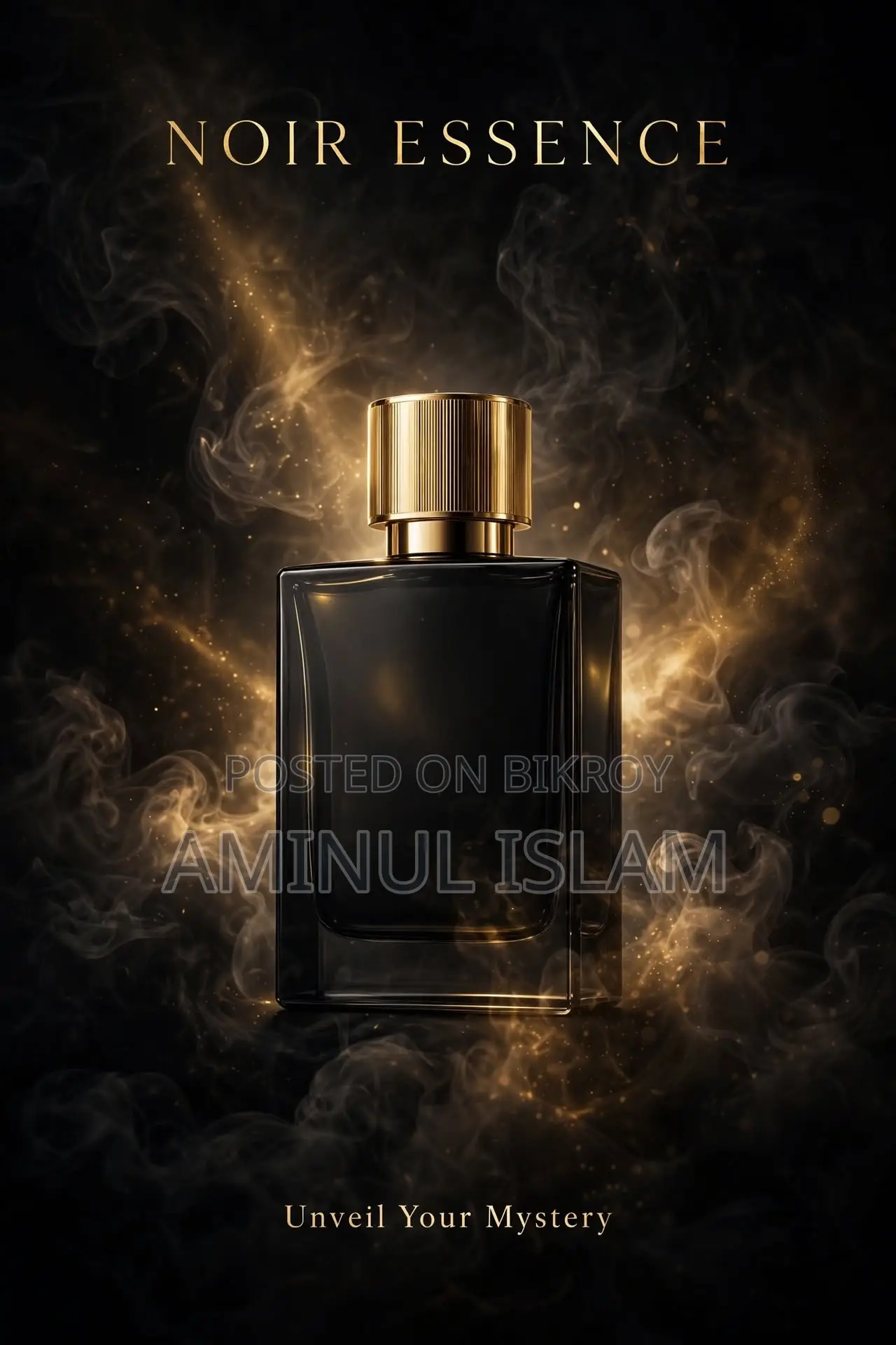 Luxury Perfume Poster Design for Sale - NOIR ESSENCE - HD Print Ready