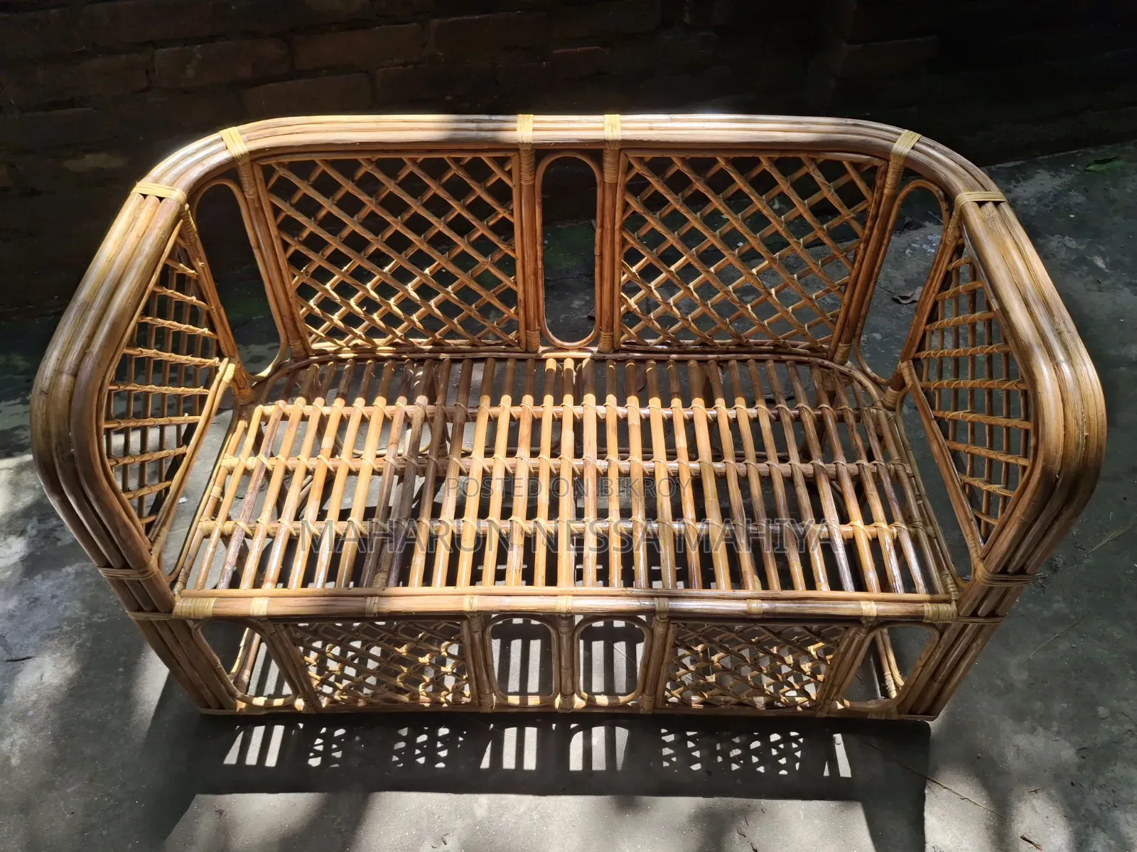 Rattan Two-Seater Sofa for Sale (including foam + cover)
