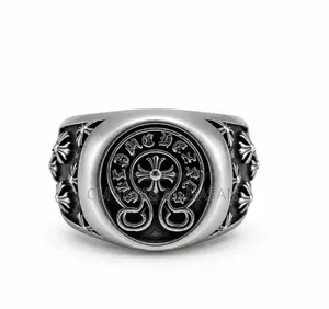 Chrome Steel Antique Ring
