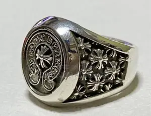 Chrome Steel Antique Ring