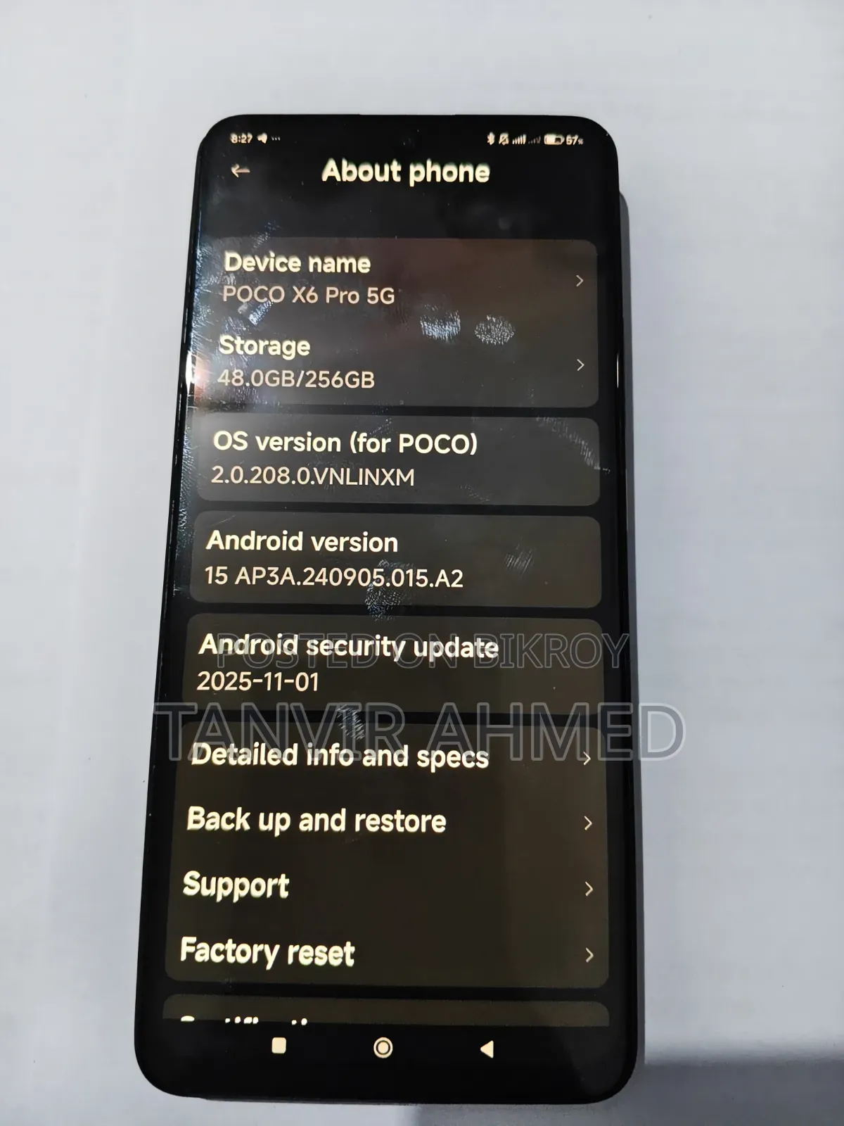 শাওমি পোকো এক্স৬ প্রো ২৫৬ জিবি ইয়েলো