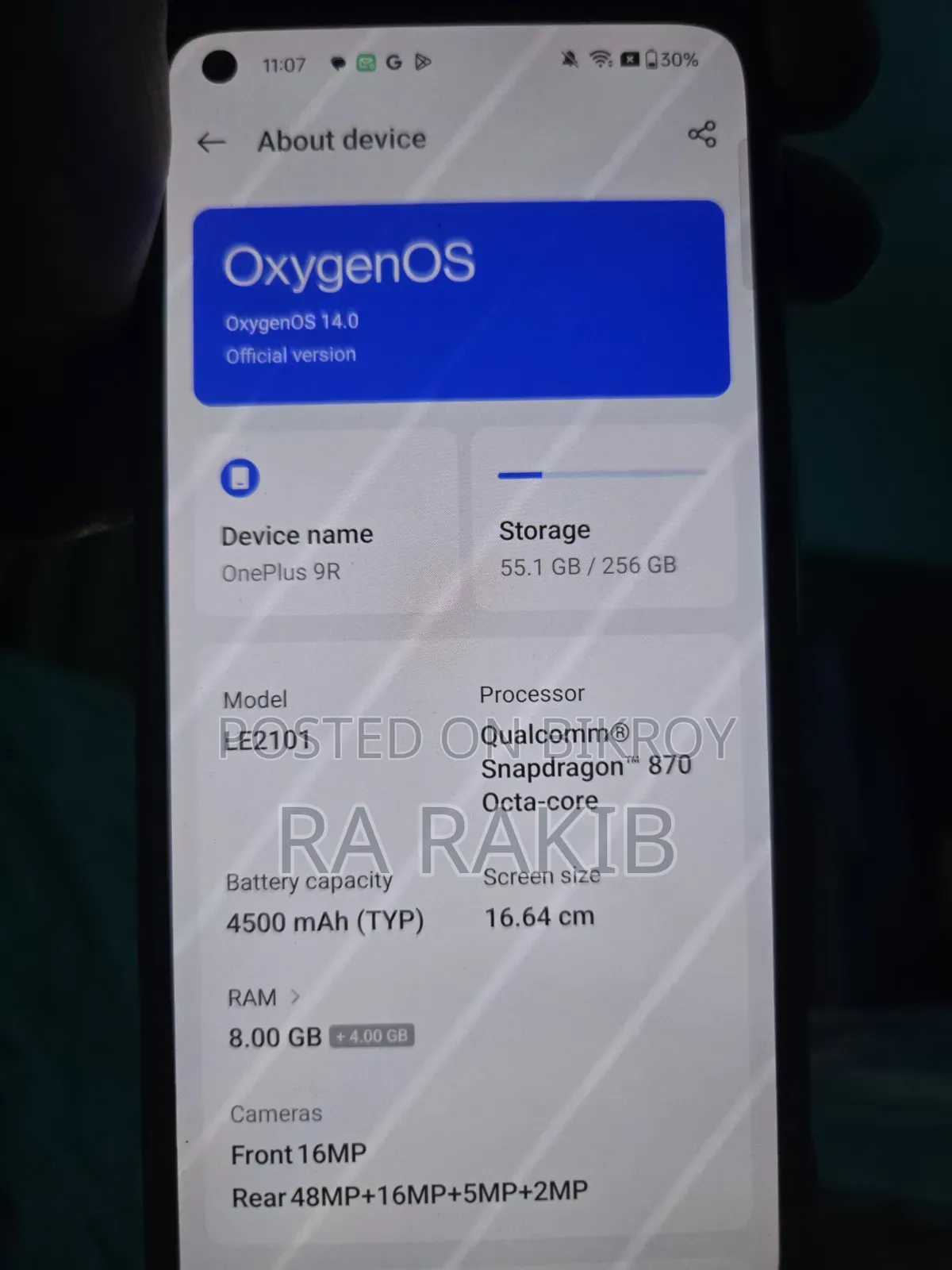 OnePlus 9R 256 GB Blue