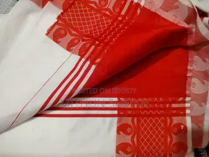 White and Red Saree