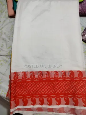 White and Red Saree