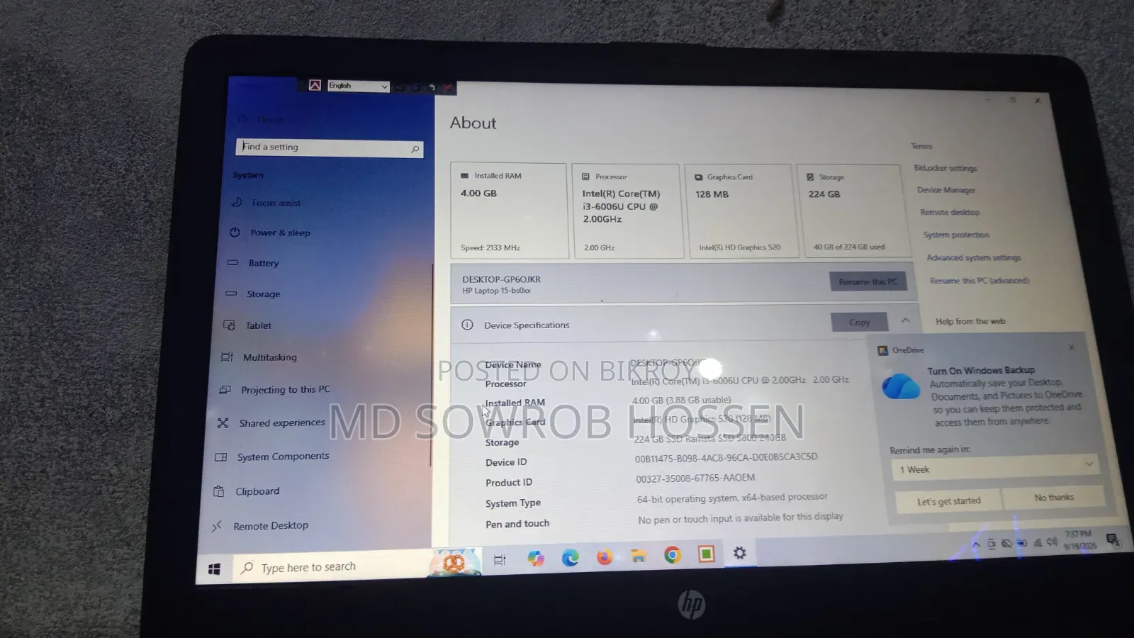 Laptop HP EliteBook 840 G3 8GB Intel Core i3 HDD+SSD 128GB