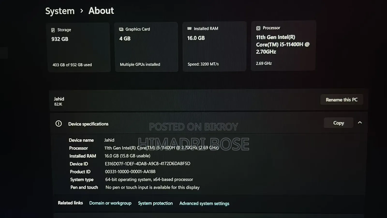 Laptop Lenovo Legion 5 16GB Intel Core i5 SSD 1TB