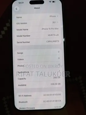New Apple iPhone 15 Pro Max 256 GB White