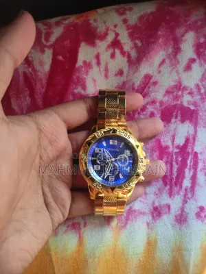 Gold Blue Luxury 4-Piece Watch Set | Quartz Men's Watch