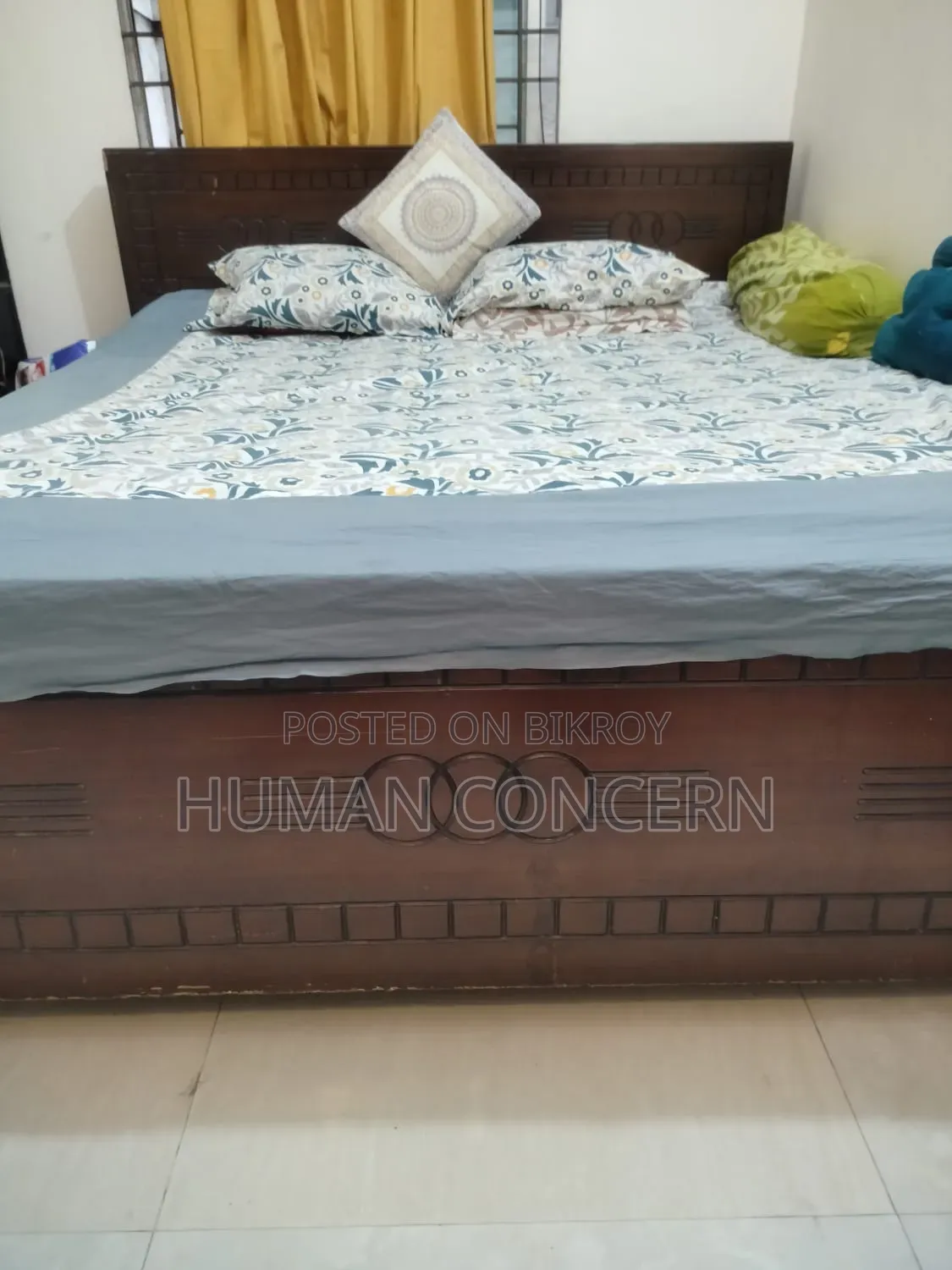 6×7 Feet Bed + Mattress for Sale — Only 20,000 Taka